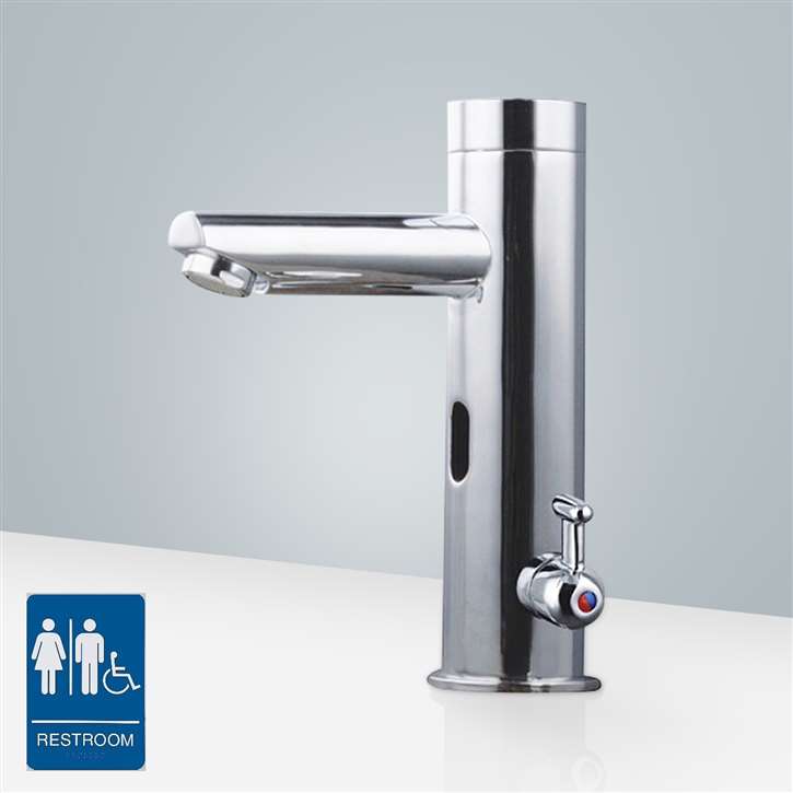 Fontana Chrome Commercial Temperature Control Automatic Touchless Sensor Faucet with Built-In Mixing Valve